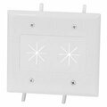Swe-Tech 3C Easy Mount Series Dual Gang Cable Passthrough Wall Plate with Flexible Opening, White FWT45-0015-WH